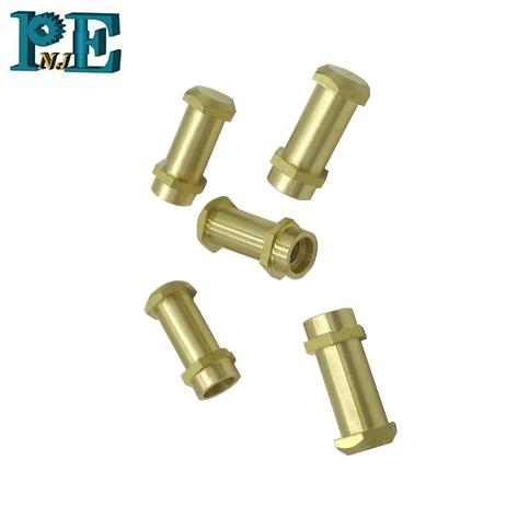 Automatic Lathe Machining Auto Parts Hex Head Brass Inserts with Female Thread