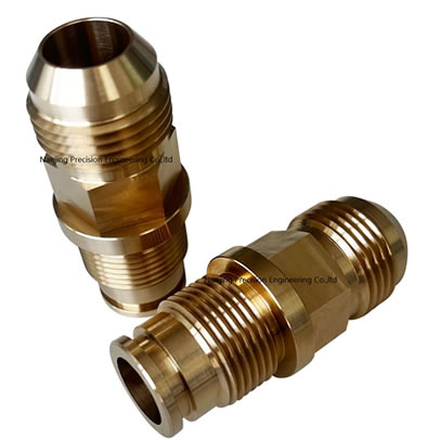 Factory Brass CNC Machining Custom Parts Precise Turning Milling Hex Cable Adapter Manufacturer OEM Machining Service