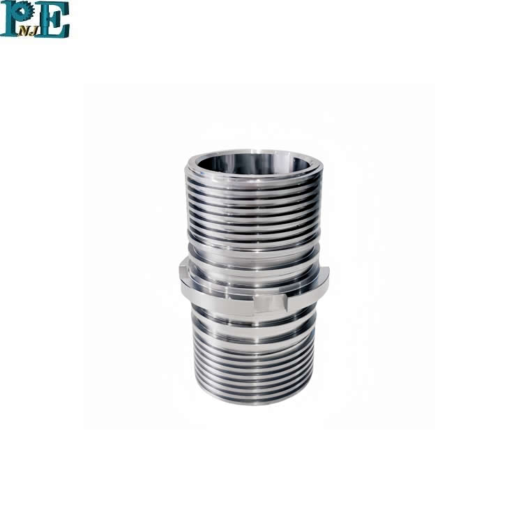 Custom CNC Machining Service High Precision Steel Threaded Fitting Adapter Connector